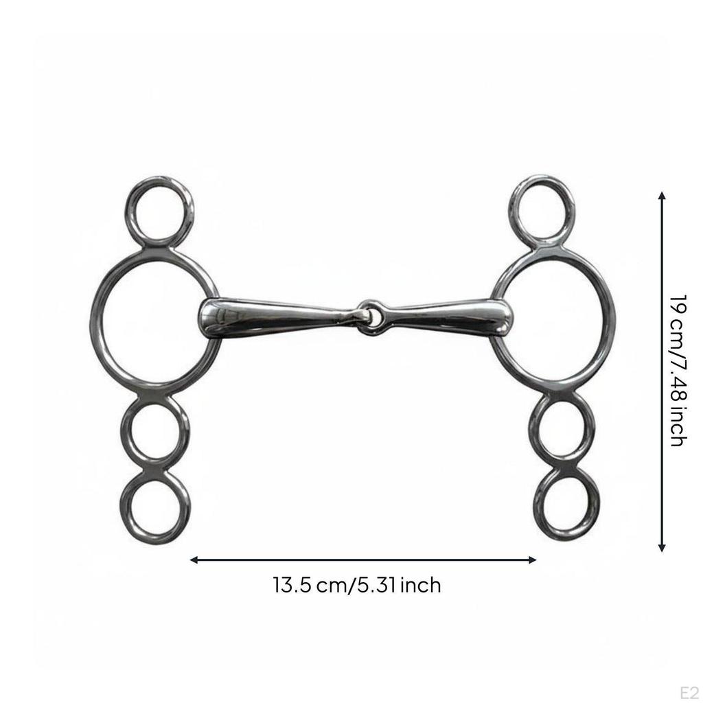 4Loop Horse Bit Stainless Steel Control Hand Polished for Riding 125MM
