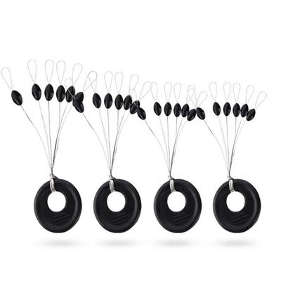 60 Stück 10 Gruppen/Set Posen 6 in 1 Schwarzer Gummistopper Angelbobber Space Bean Connector Angelschnur Tackle