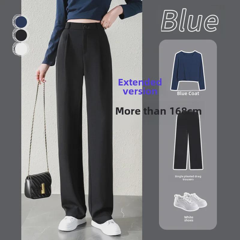 Pantaloni negri cu talie înaltă și picior larg pentru femei, primăvara/toamna 2024