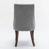 Accent Chair Rayon Cloth Flocking Linen Dining Chairs Channel Kitchen Dinner Comfy Fabric Upholstered Back for Room with Curved Solid Wood Legs,