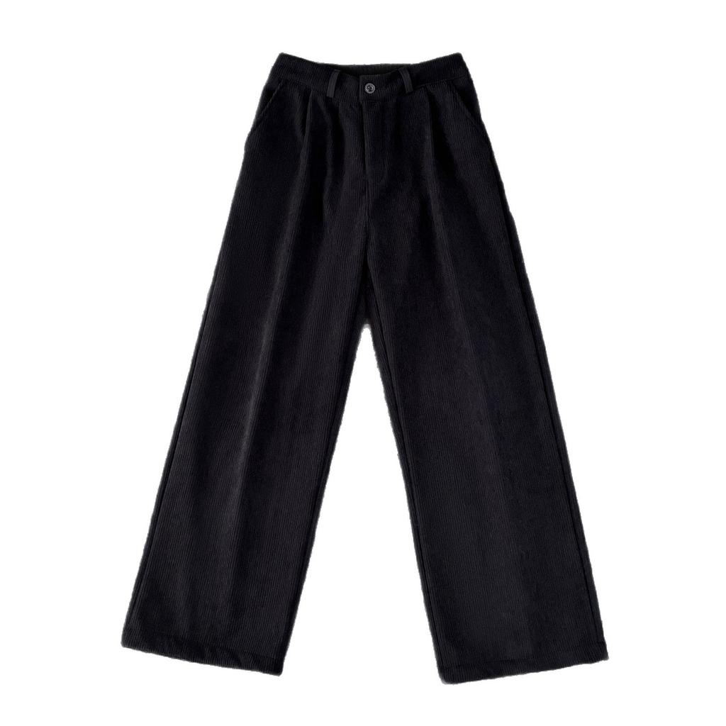Fleece Thickened Corduroy Pendant Straight Trousers Men's Autumn and Spring Wide Legs Loose Casual Mopping Retro Trousers