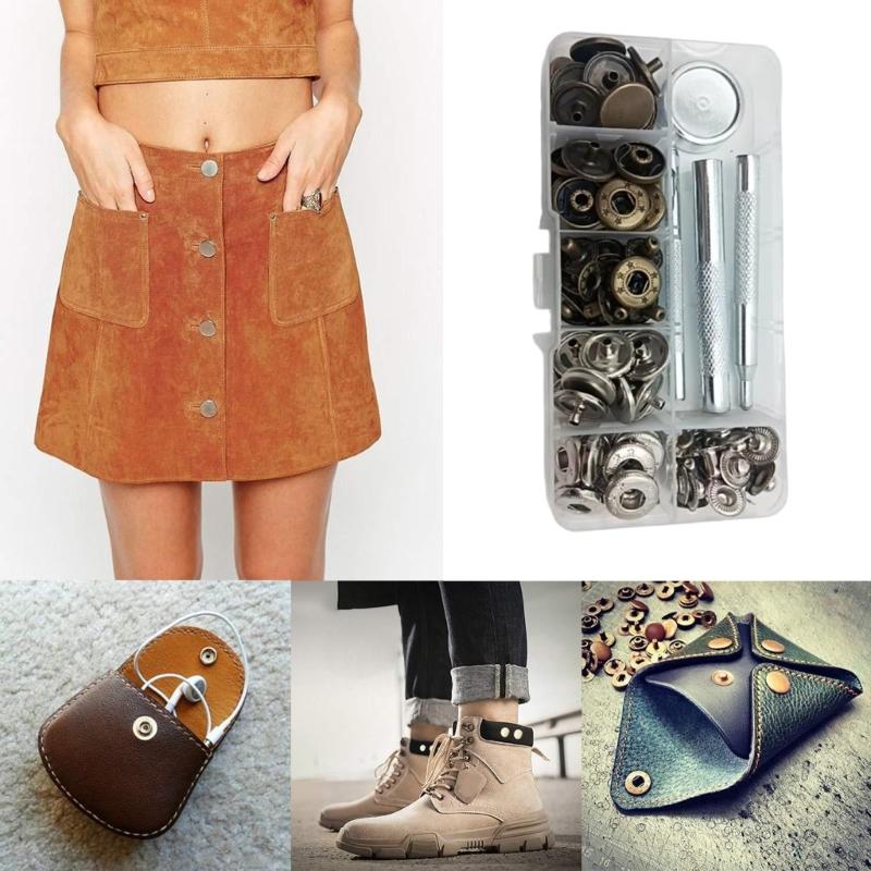 15mm 12.5mm Copper Snapping Fastener Set Durability Metal Button For Bags Clothing Jackets Accessories DIYer Crafting