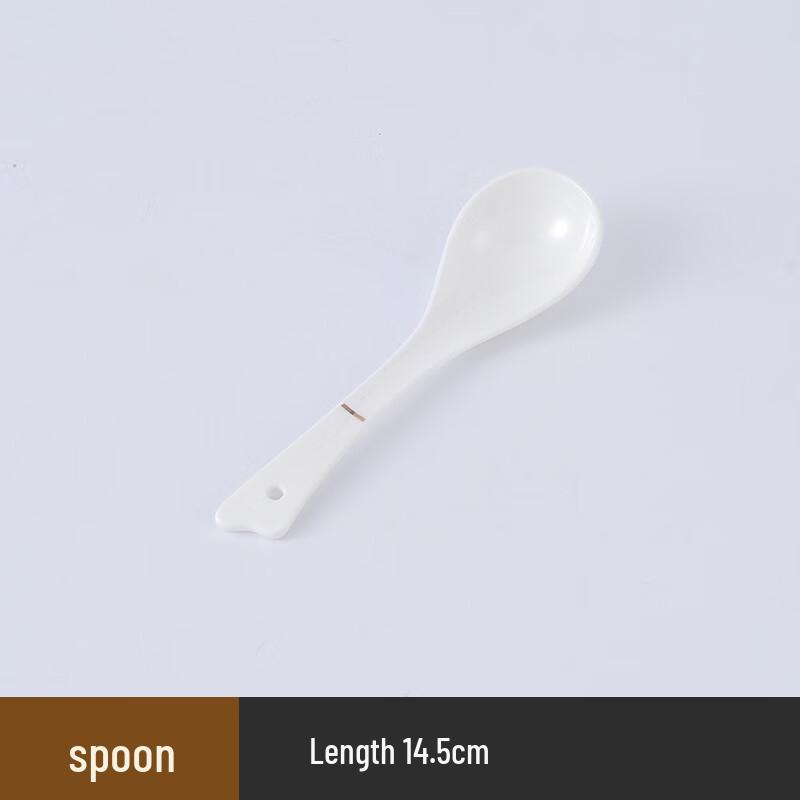 ZISIZ Chinese Style Bone China Soup Spoon