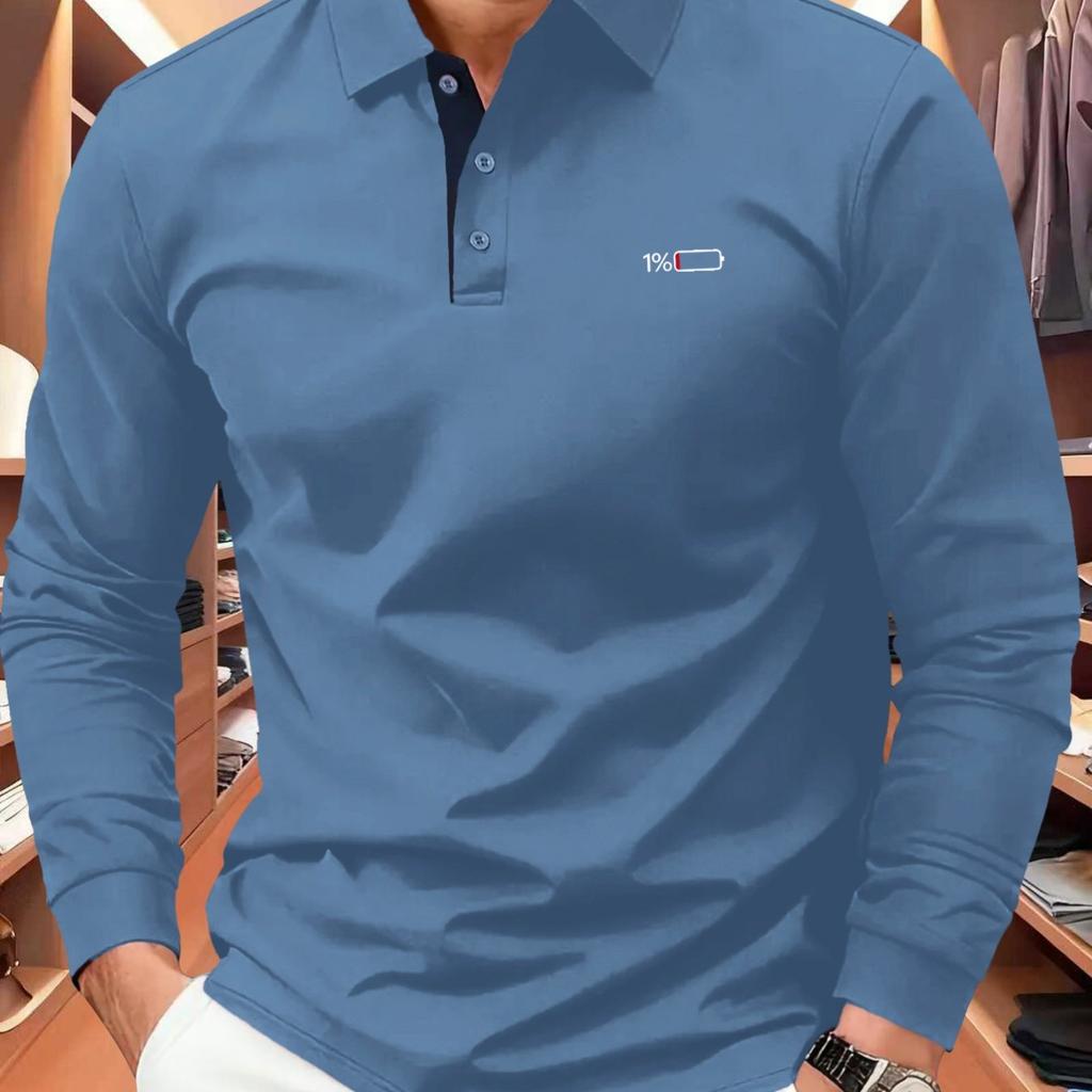 Men's Outdoor Golf & Equestrian Casual Long-Sleeve Polo Shirt,Breathable and Comfortable,Suitable for All Seasons, Can Be Worn As an Inner