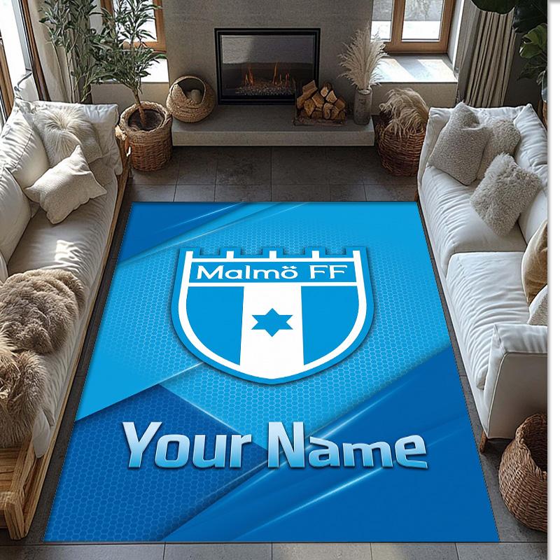 Malmö FF Printed Crystal Velvet Rug Non‑Slip Crystal Velvet Carpet For Sofa Bedroom Indoor Home Decoration