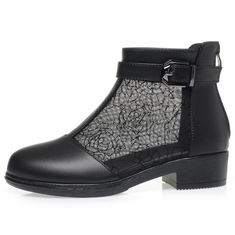 Summer Women's Boots Non-slip Breathable Female Mesh Boots Large Size Fish Mouth Hollow Women Sandals