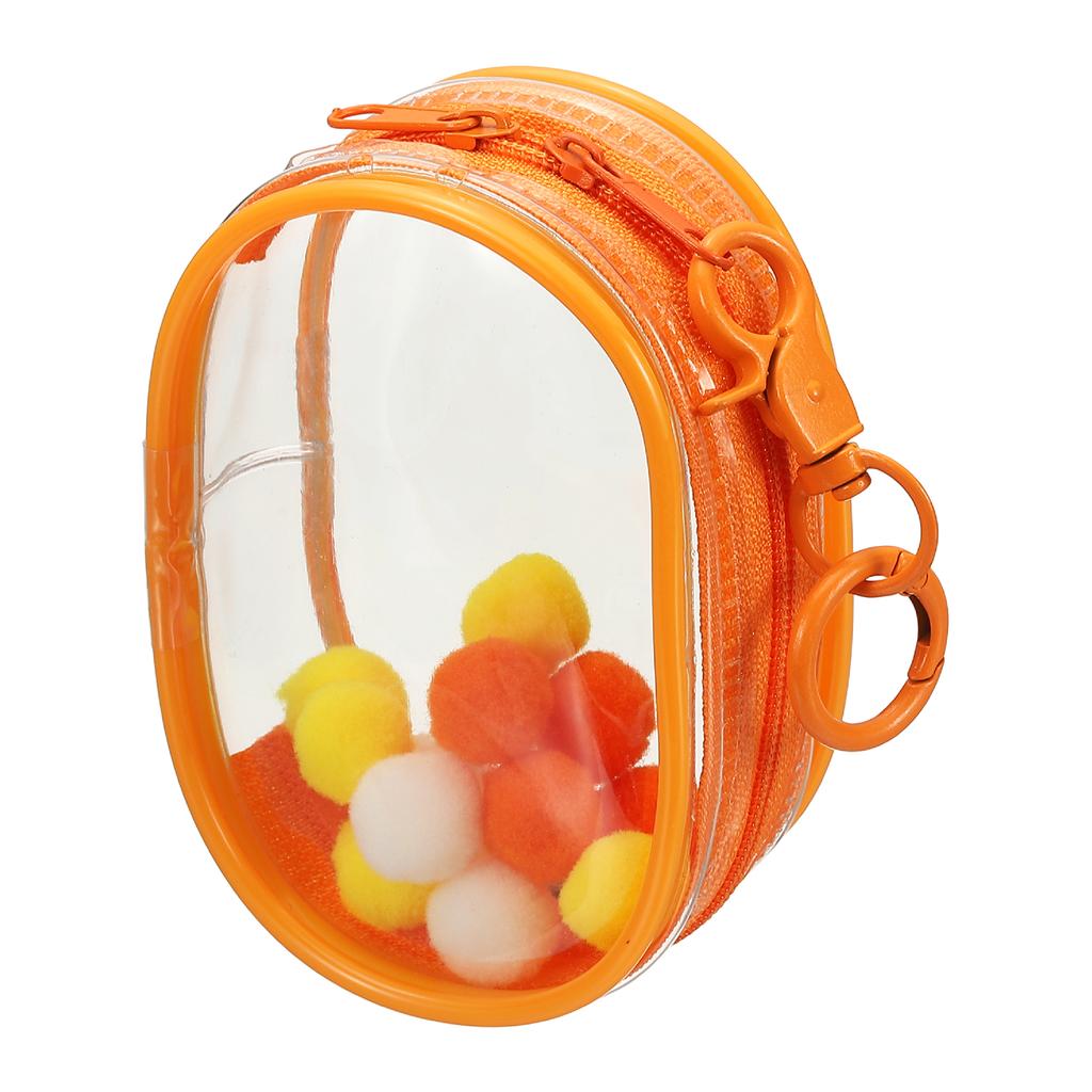 Uxcell 4 Inch Plush Doll Out Bag PVC Transparent Mini Doll  Display Pouch Clear Storage Case for Blind Box Doll Display Round