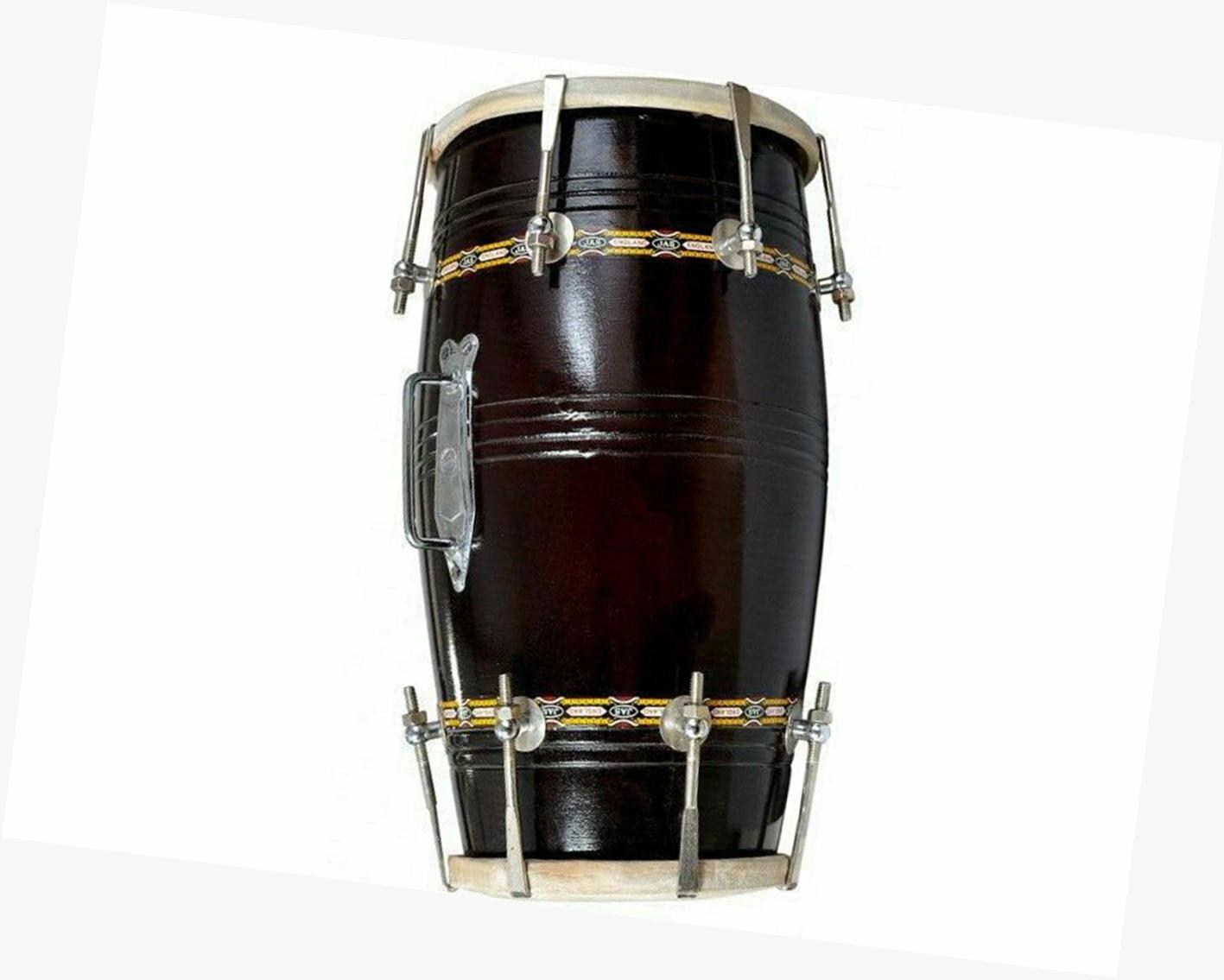 Traditional Indian Musical Instrument Musical Rope Dholak / Dholki with Protective Cover for Folk & Kirtan Music