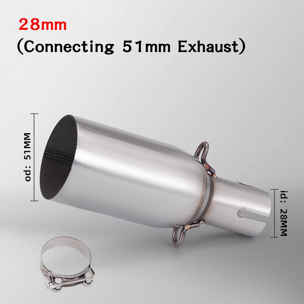 Motorcycle Modification Exhaust Pipe Exhaust Middle Section 28 30 32 35 mm Adapter 51mm Exhaust Section non-destructive Install