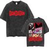 Anime Dandadan Okarun Dan Da Dan Graphic Vintage Washed T Shirts Unisex Women Clothing Fashion Oversized Short Sleeve Tshirts Tops