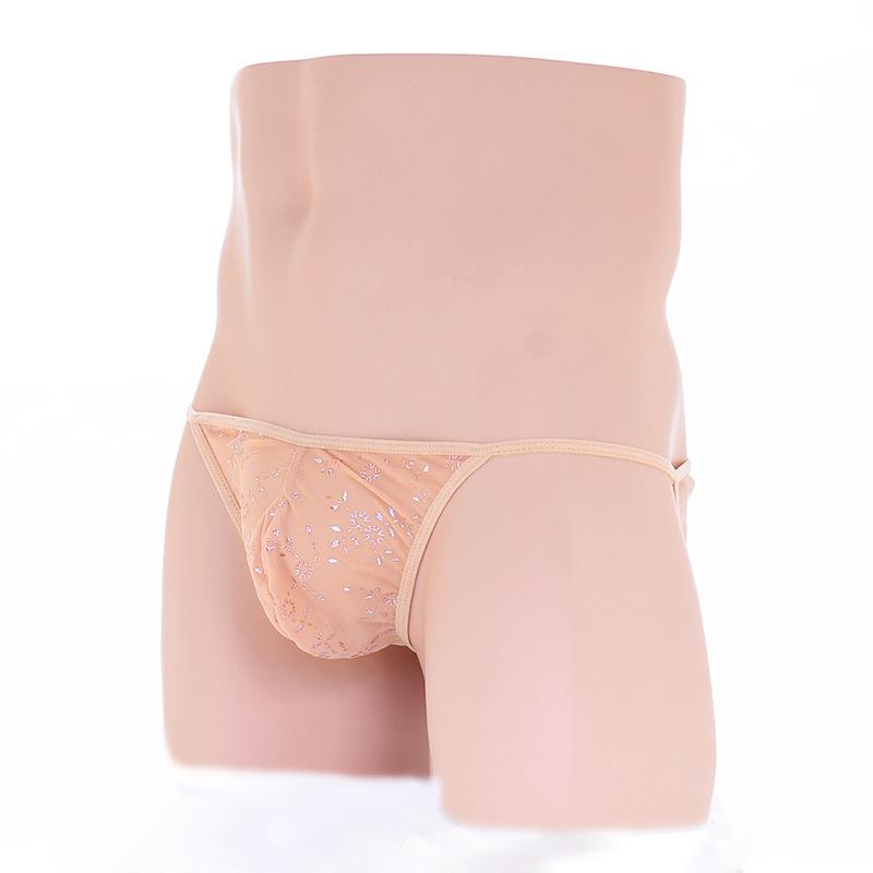 Elastic Men's Mesh Transparent Perspective Flat-angle Sex Underwear, Factory Supply Men's Sexy Sex Underwear