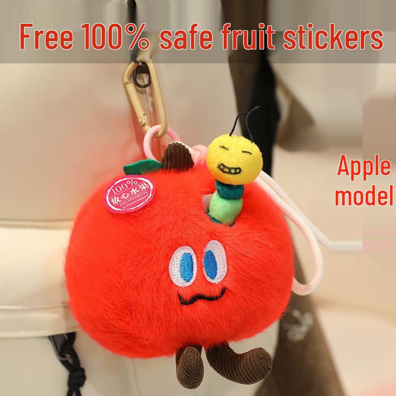 Adorable Bug Eats Fruit Pendant: Apple, Mango, Avocado, Peach - Perfect New Year Gift for Her