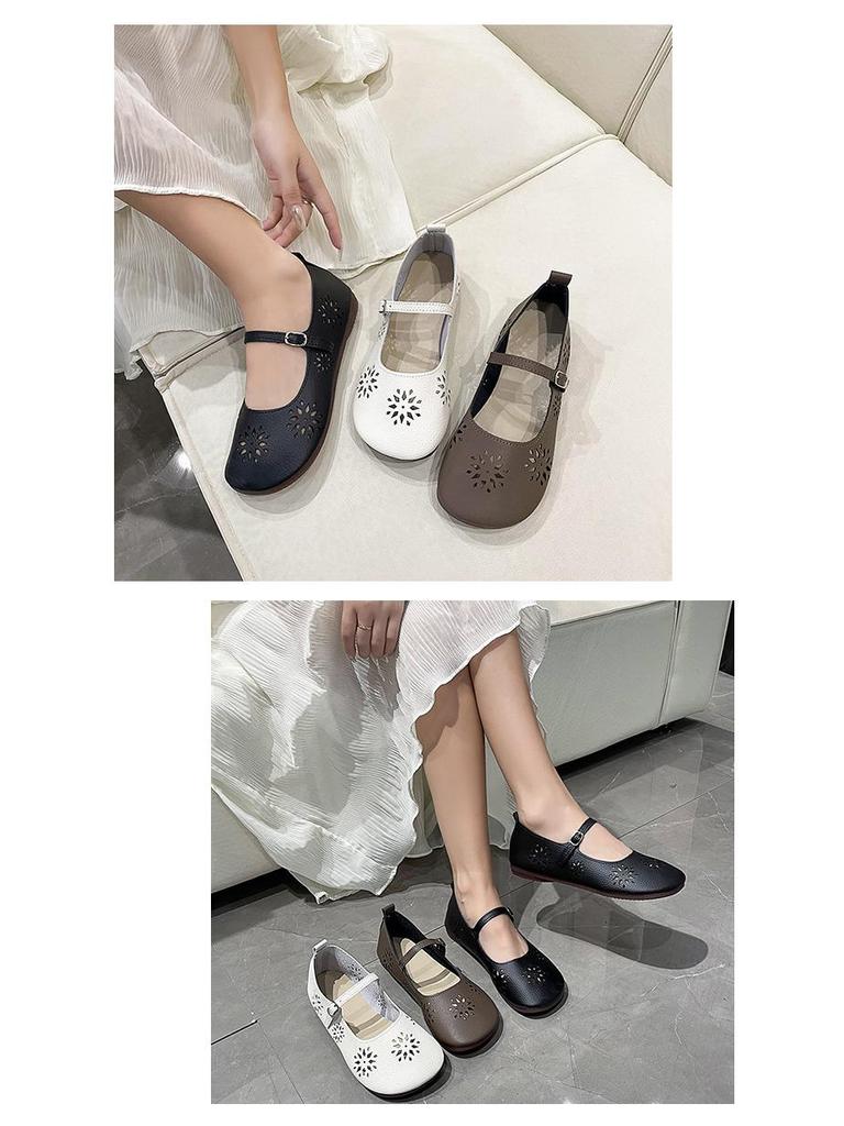 Women's Soft Bottom Embossed Breathable Loafers with Hollowed-Out Design