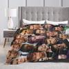 Theo J-James Photo Collage Blankets Fleece Printed Breathable Super Warm Throw Blanket for Home Travel Rug Piece