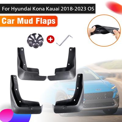 4pcs Car Mudguards For Hyundai Kona Accessories OS 2022 Kauai 2018~2023 Auto Mud Splash Guard Front Rear Fender Car