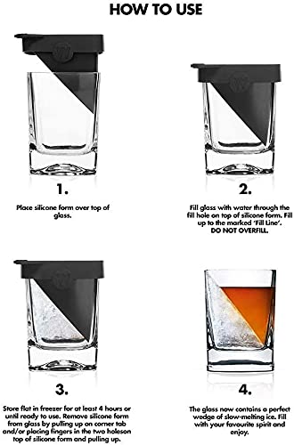 Morning Place Old-Fashioned Glass with Silicone Ice Mold, 240ml (1 piece)