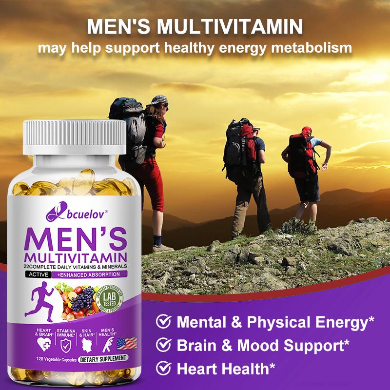 Men's Multivitamin - 22 Complete Vitamins & Minerals - 120 Capsules