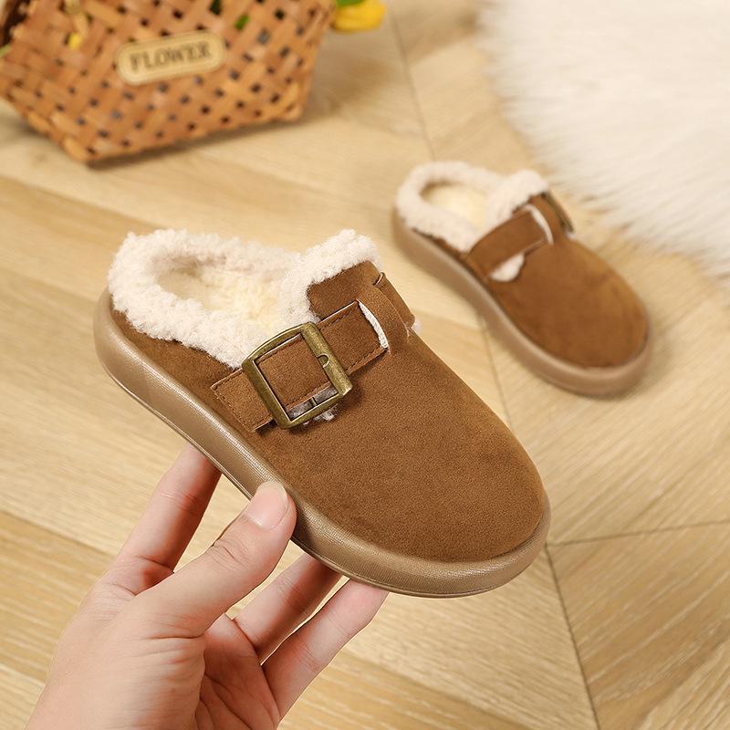 Kids' Autumn 2024 Retro Baotou Birkenstock Slippers - Korean Lazy Slip-on Design
