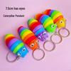 Catenina Portachiavi e Ciondolo Giocattolo Antistress Bruco Arcobaleno Adorabile
