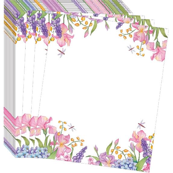 50 Pcs Greenery Letterhead Paper Eucalyptus Leaf Themed Decorative Printer Paper Wedding Botanical Letter Stationery Writing Paper Sheets for School Flower