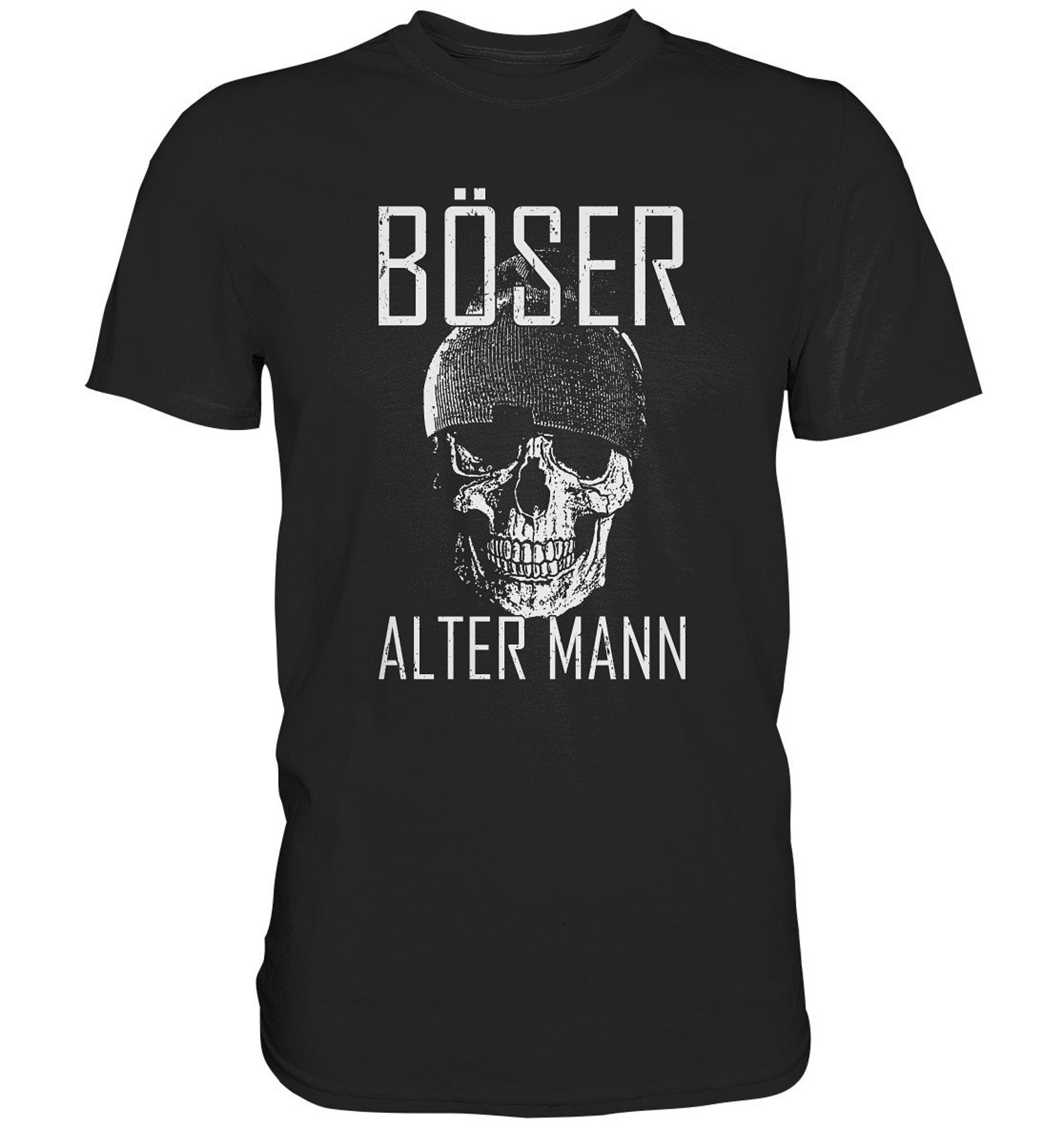 T Shirt Funny Skull Evil Old Man - Premium T-Shirt S