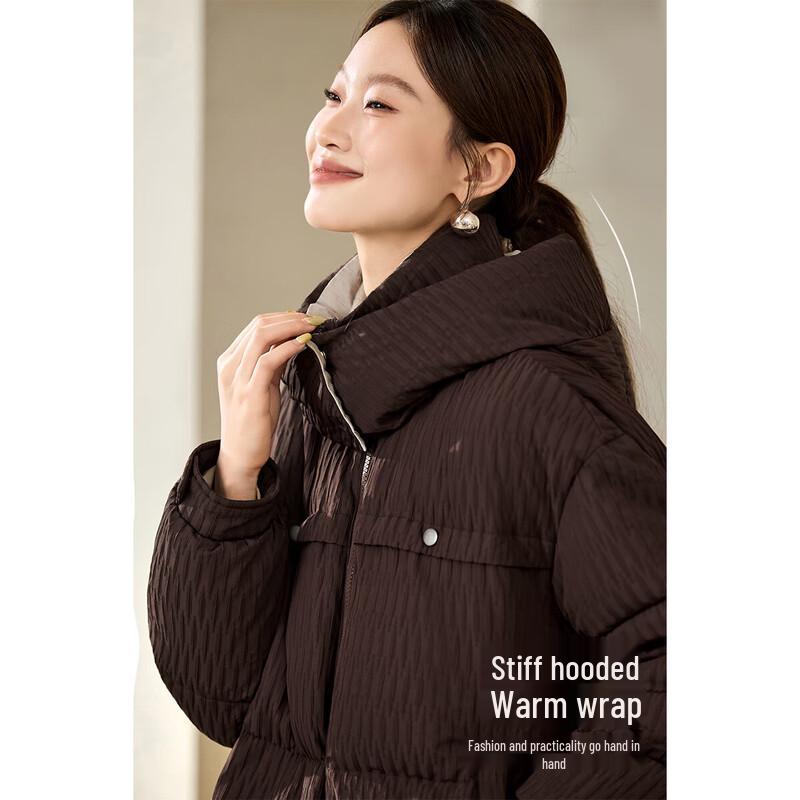 Mohanyimei Women's Hooded Jacquard Padded Jacket