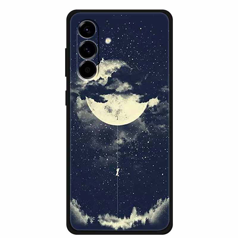 For Samsung Galaxy S25 FE 5G Case Soft Silicone TPU Black Phone Cover For Galaxy S25 FE 5G Protective Cartoon Bumper Coque S25FE