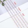 1Meter Stainless Steel Link Chain Purple Crystal Cube Square Beads Chain for DIY Boho Necklaces Bracelets Jewelry Making No Fade