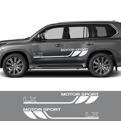 2PCS Car Door Side Stickers For Lexus LX SUV 570 V8 Motor Sport Body Decoration Auto Accessories Vinyl Film Wraps