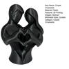 Sculptural Artistic Texture 3D Printed Couple Heart Statue, Abstract Minimalist Lovers Embrace Figurine, Romantic Desktop Easy Care Love Ornament