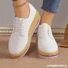 Flat heeled shoes, thick soled shoes, lace up single shoes, women's shoes, plus size shoes