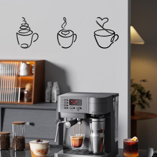 Taza de Café Arte de Pared Metálico Alambre de Hierro Negro Vintage Decoración de Pared para Cafetería Temática Rústica Señal Colgante de Pared para Bar Cocina Restaurante Tienda Hogar