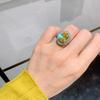 Retro Inlaid Zircon Ring 10 * 14 Simulated Pigeon Blood Red Corundum Oval Colored Gemstone Jewelry