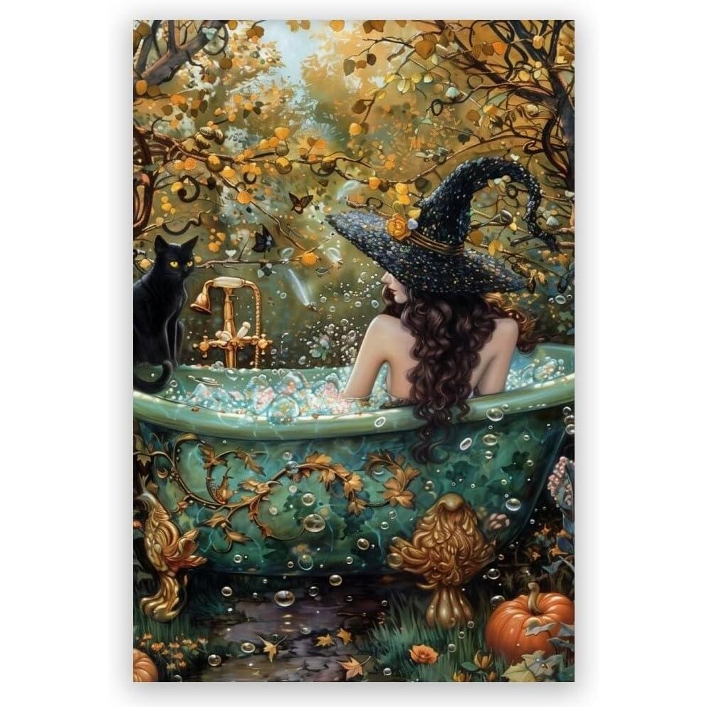 Witch bathroom tapestry with bubble bath 75x100