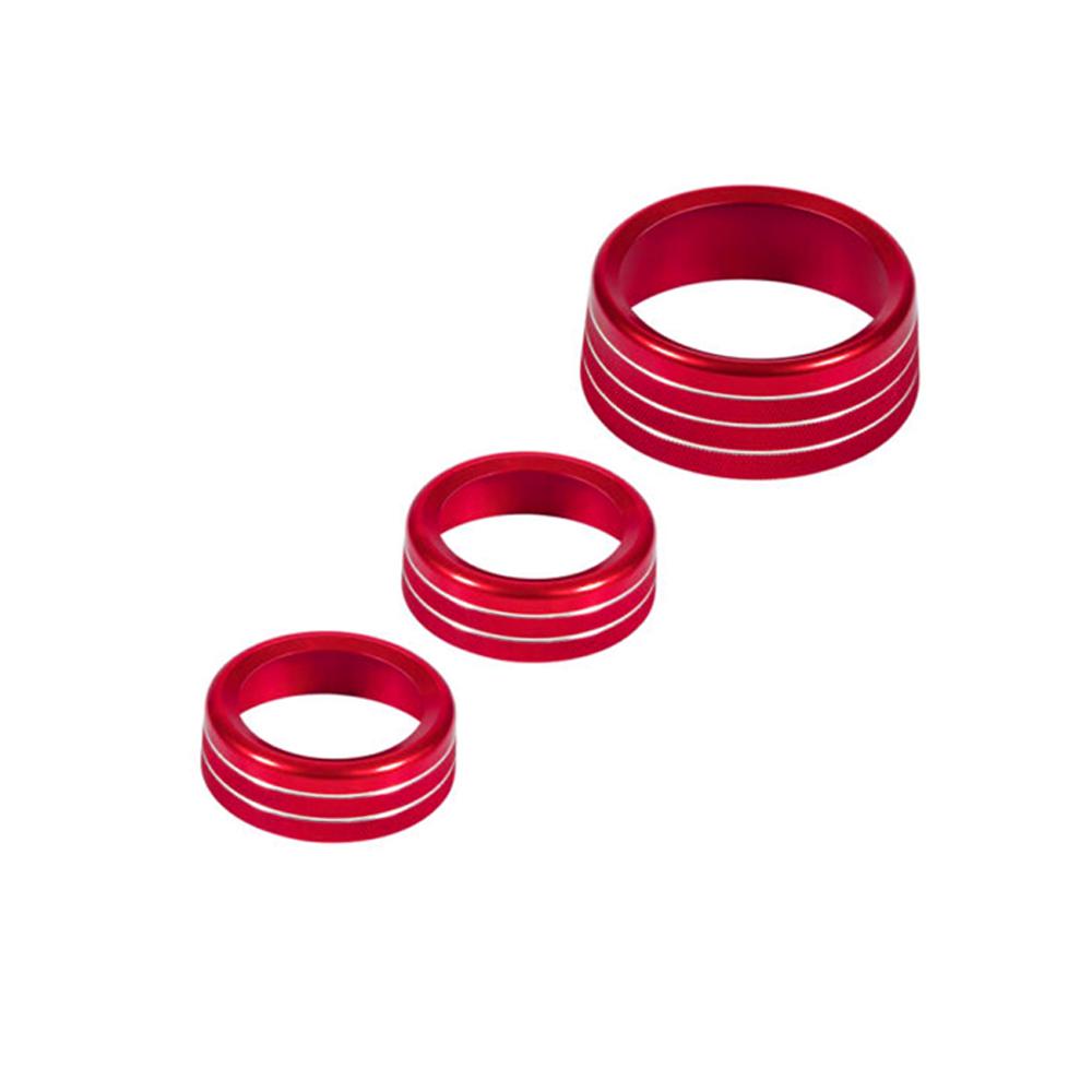 

3Pcs For Jeep Grand Cherokee 2014-2025 Car AC Knob Air Conditioning Knobs Ring Cover Sticker Heat Control Switch Knob Protector червоний