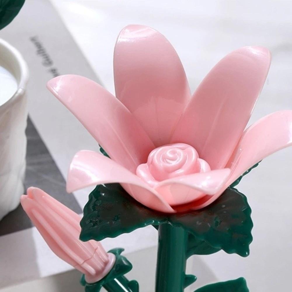 Pink Flower Table Lamp Plastic Atmosphere Night Light Creative Bedside Lamp  Home Decor