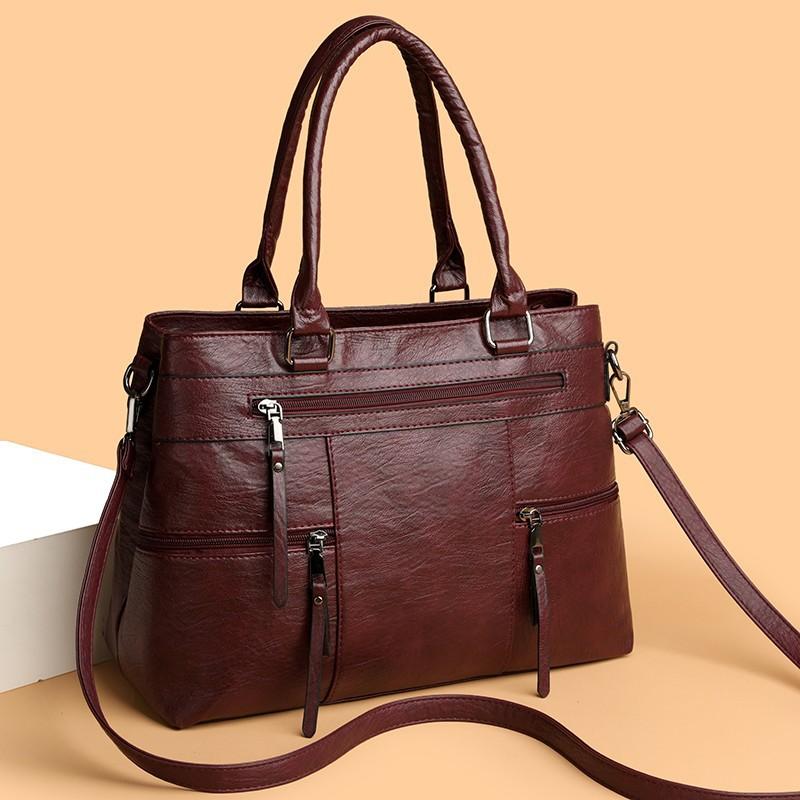 Large-capacity, High-end Texture Handbag, Soft Leather Commuter Single-shoulder Crossbody Bag