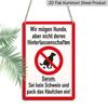 2D Flat Vintage German "No Dog Poop" Metal Sign - Rustic Wall Decor for Home & Garden, Durable Indoor/Outdoor Use, Perfect for Beer Enthusiasts, Dog