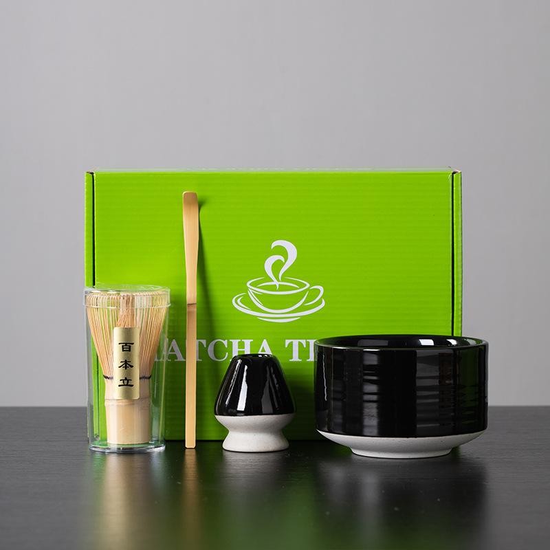 New arrived Matcha tea set Straight bowl matcha scoop ceramic tea bowl coffee tools set japanese tea accessories
