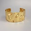 Elegant Light Luxury Irregular Open Cuff Bracelet for Women, Personalized Design, Wide-Brimmed Brass Wristband with High-End Feel.