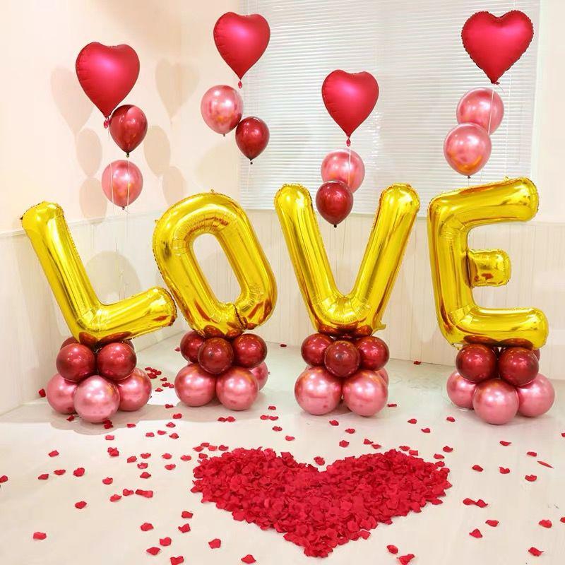 Romantic LOVE Balloon Set for Proposal, Birthday, or Wedding Room Decoration