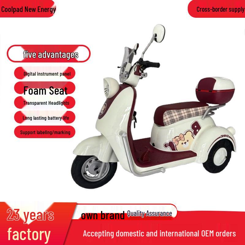 Long-Range Electric Scooter Tricycle for Commuting and Transport