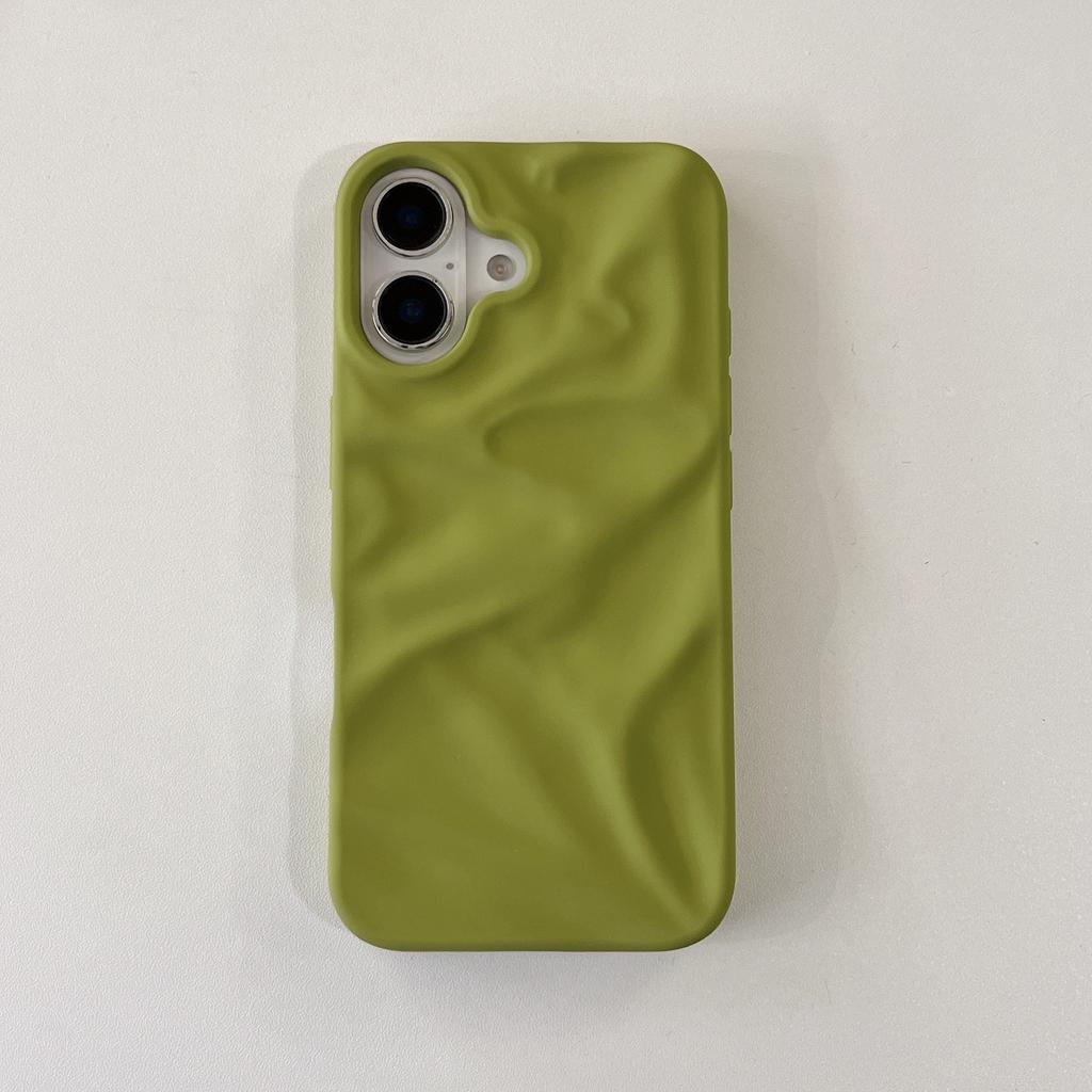 3D Wrinkled Water Ripples Pattern Soft Frosted TPU Shockproof Mobile Phone Case for iPhone 11 12 13 14 15 16 Pro Max