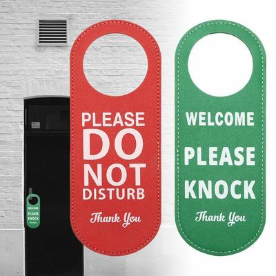 2pc Do Not Disturb Please Knock Signs Door Knob Meeting Room Door Hanger Tags Label Warning Bulletin Board For Hotel Mall Office