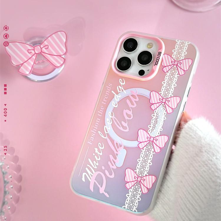 Bow Magnetic Phone Case Compatible with iPhone15 14 13 12/11promax/xsmax/xr 7/8plus