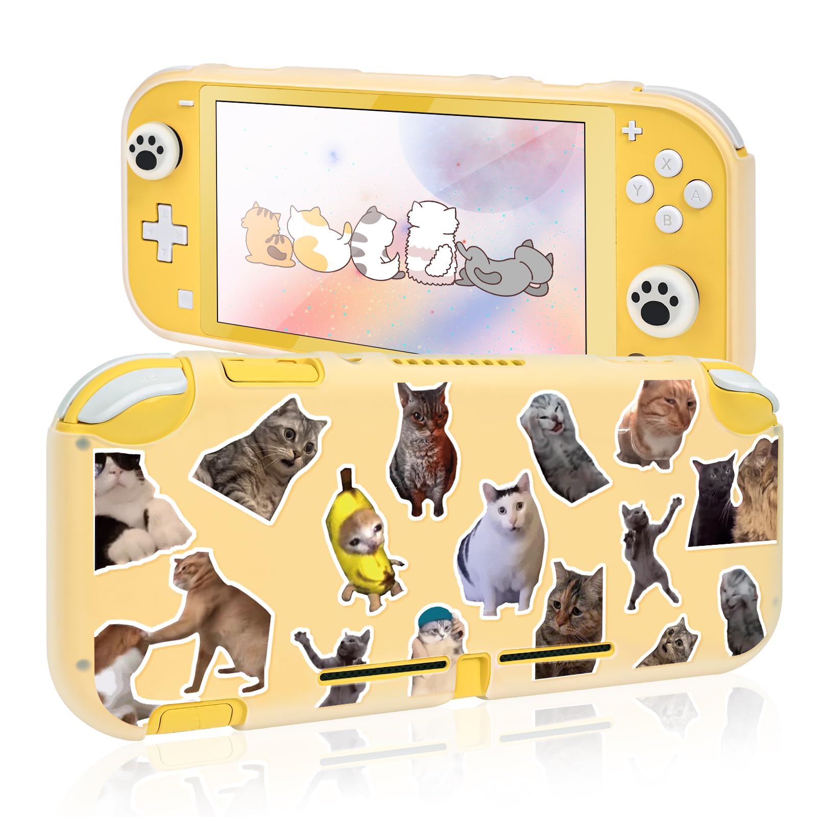 

DLseego Switch Lite Cat meme Switch Lite Switch Lite Switch Lite Transparent Switch Lite Full Light and Easy to Put on and Take Made of Analog Stick белый
