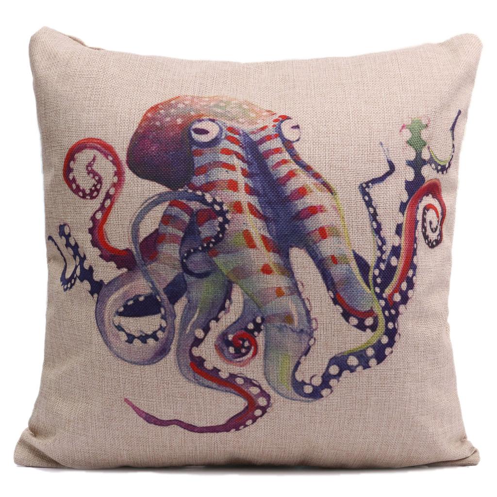 Buy Composite Linen Color Painting Synthesis Pillow Cover Cushion Car Office at affordable