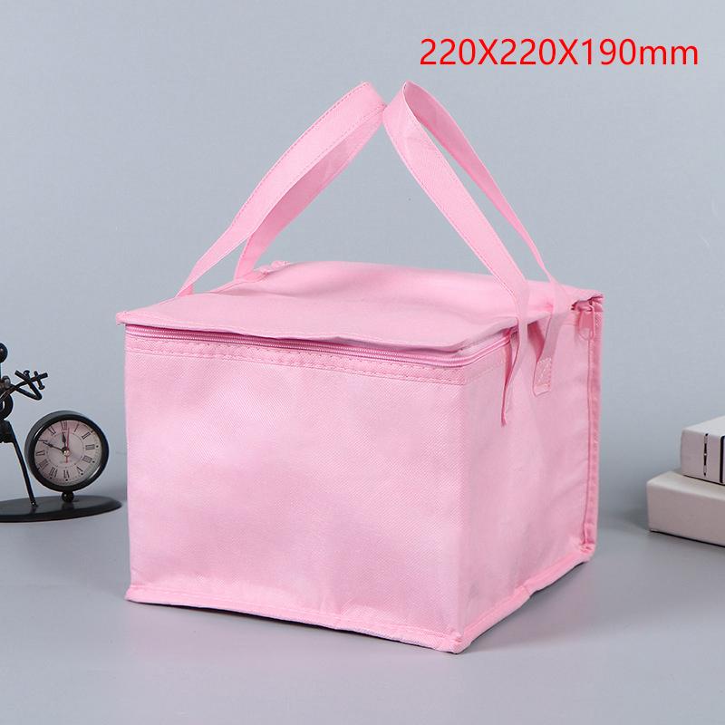 

Portable Food Pizza Delivery Insulated Bag Reusable Camping Takeaway Warmer Cold Thermal Bag Outdoor Picnic Lunch Bag pink-S