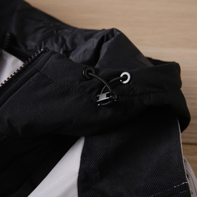 Wolf Men's Mid-Length Hooded Duck Down Jacket with Detachable Liner - Windproof and Warm for Winter