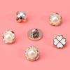 Pearl Button Versatile Round Shirt Button Top Cardigan Shirt Delicate Button Women'S Clothing Decoration
